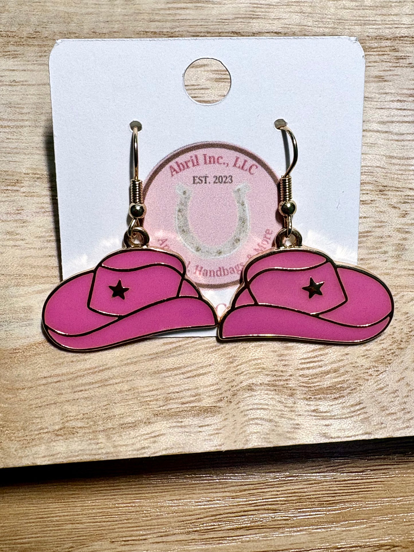 Pink Hat Earrings