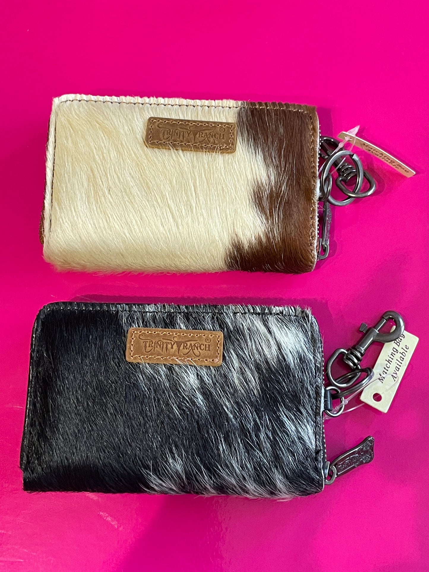 Trinity Ranch Cowhide Wallet-Black