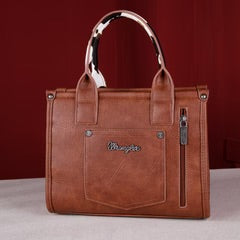 Wrangler Cowprint Tote-Brown