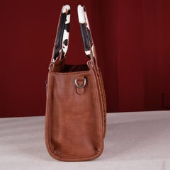 Wrangler Cowprint Tote-Brown