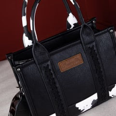 Wrangler Cowprint Tote-Black