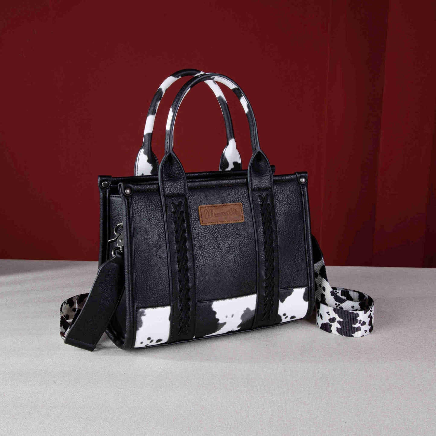 Wrangler Cowprint Tote-Black