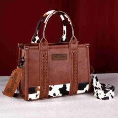Wrangler Cowprint Tote-Brown