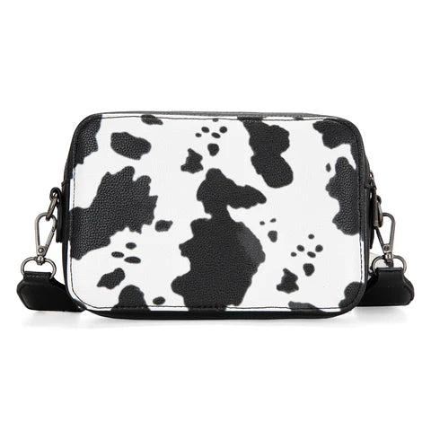 Wrangler Cowprint Crossbody Bag-Black