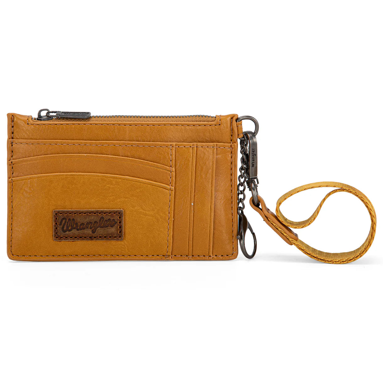 Wrangler Solid Color Key Chain Wristlet Card Wallet - Mustard