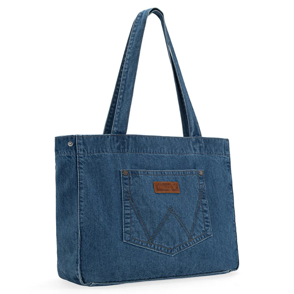 Wrangler Stitch Denim Tote Bag - Light Jean