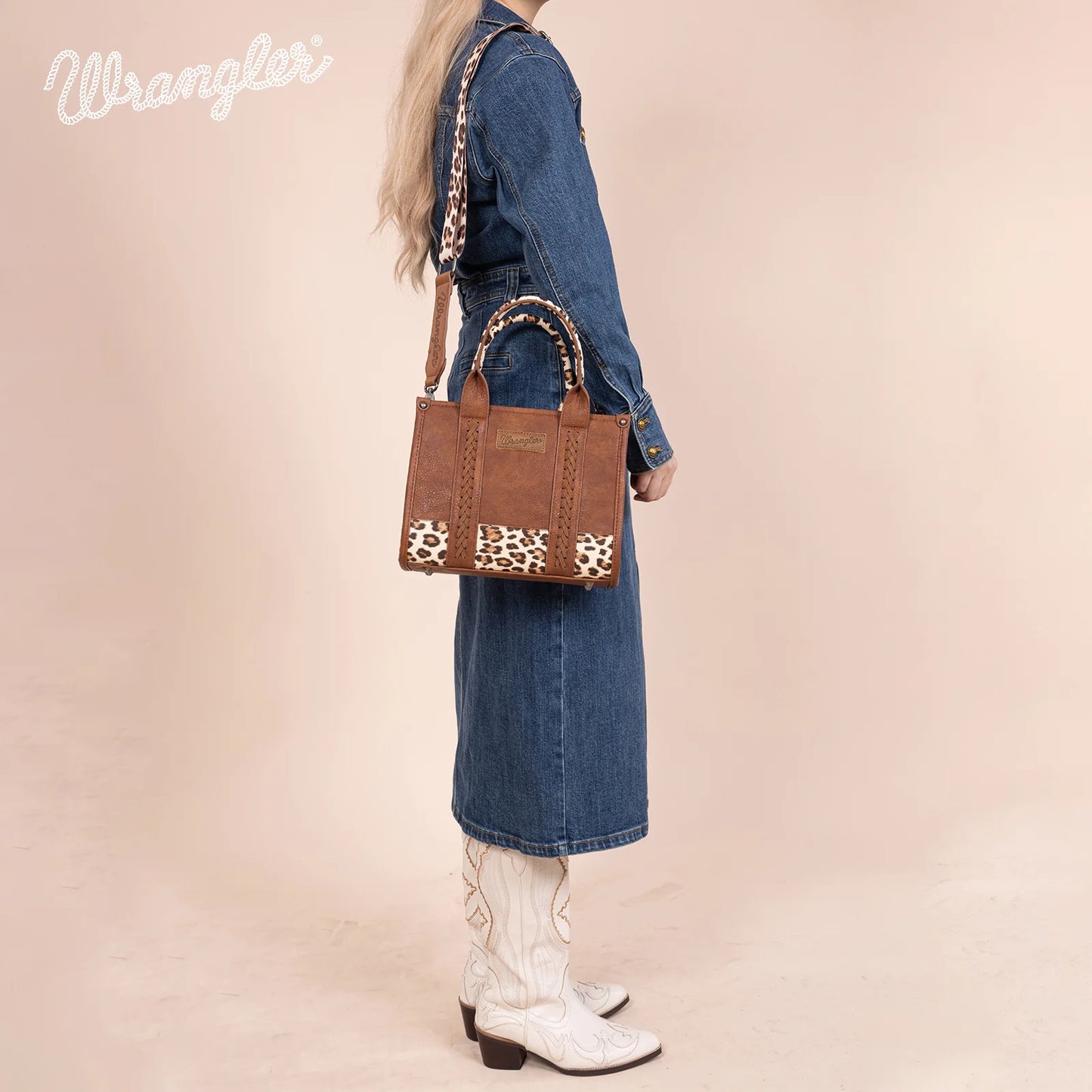 Wrangler Leopardprint Tote-Brown