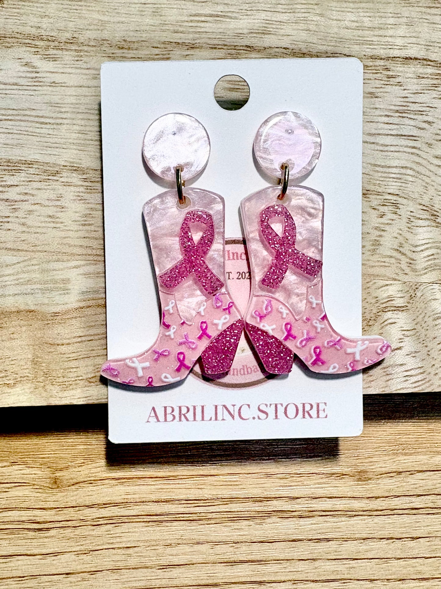 Pink Boot Earrings