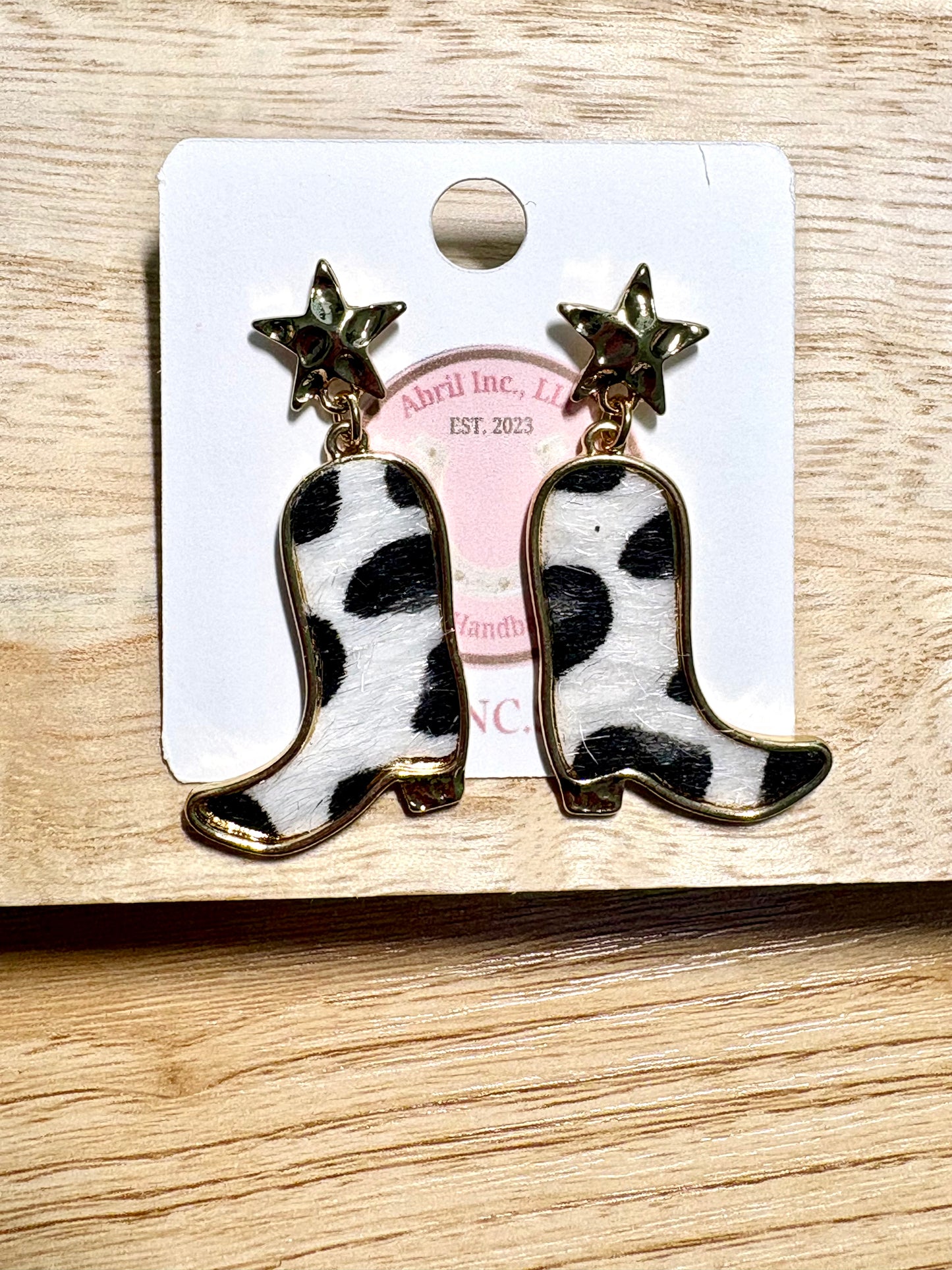 Cow print earrings