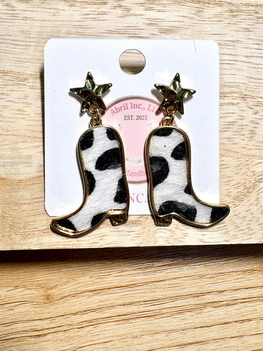 Cow print earrings