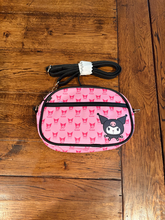HK Crossbody Bag-Black and Pink