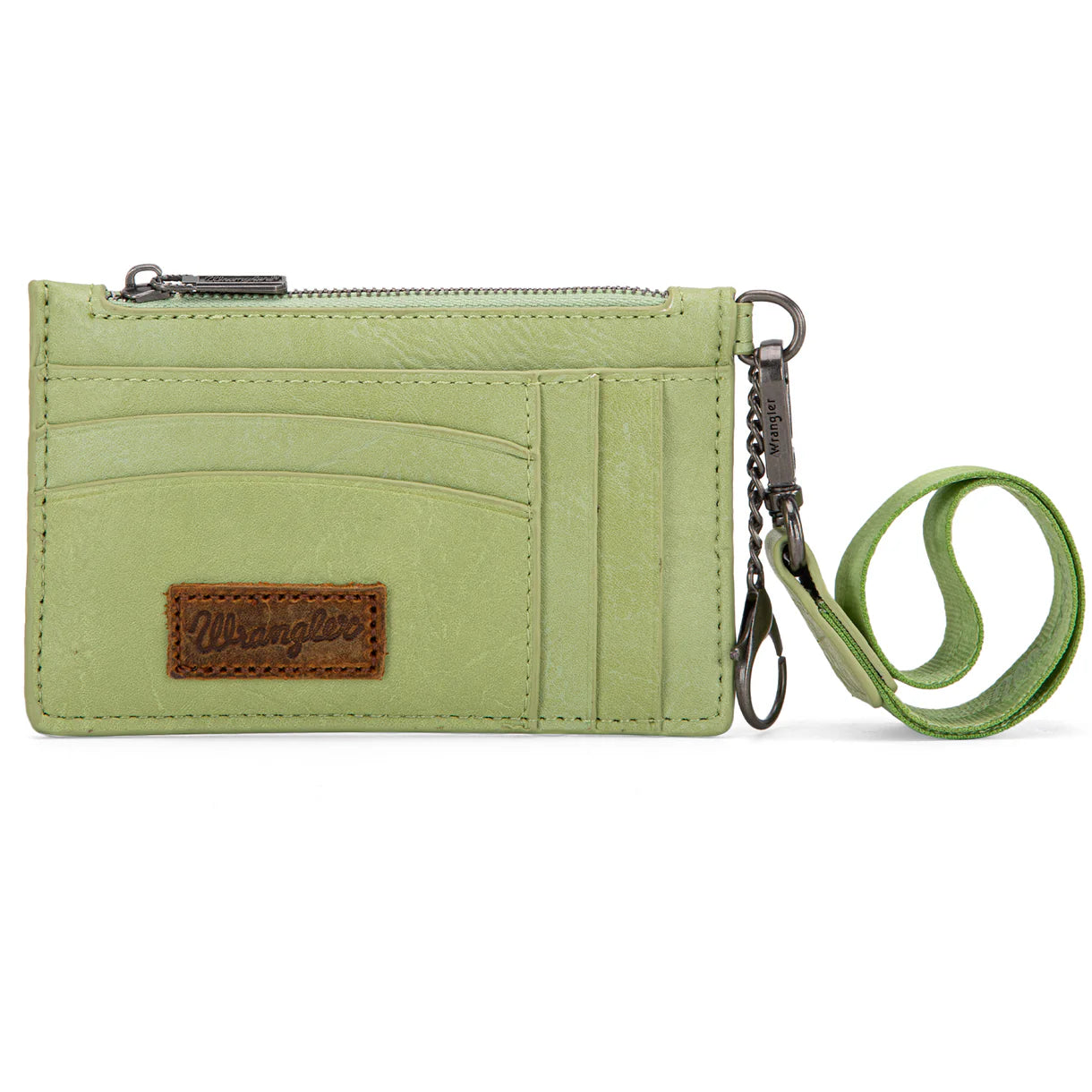 Wrangler Solid Color Key Chain Wristlet Card Wallet - Light Green