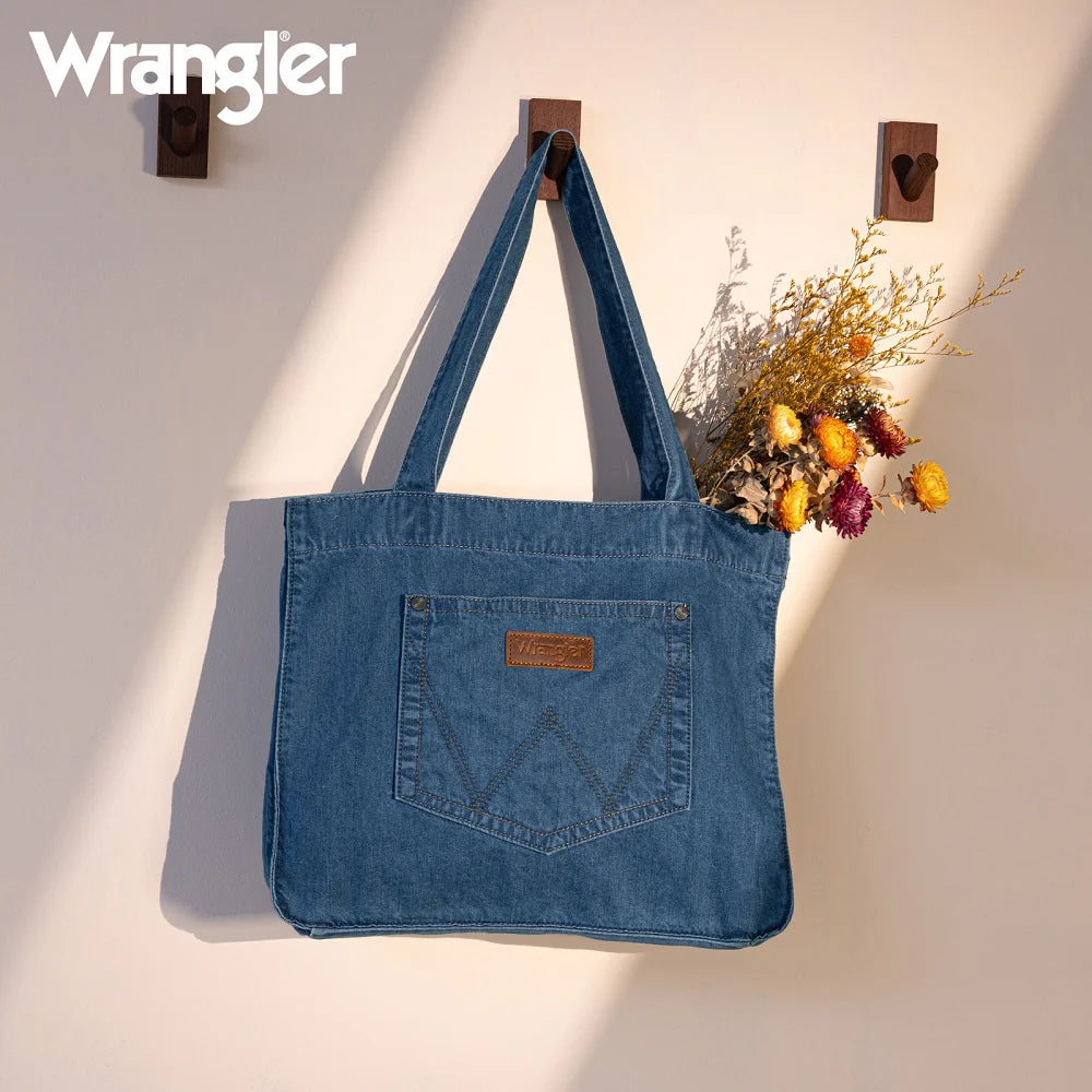 Wrangler Stitch Denim Tote Bag - Light Jean