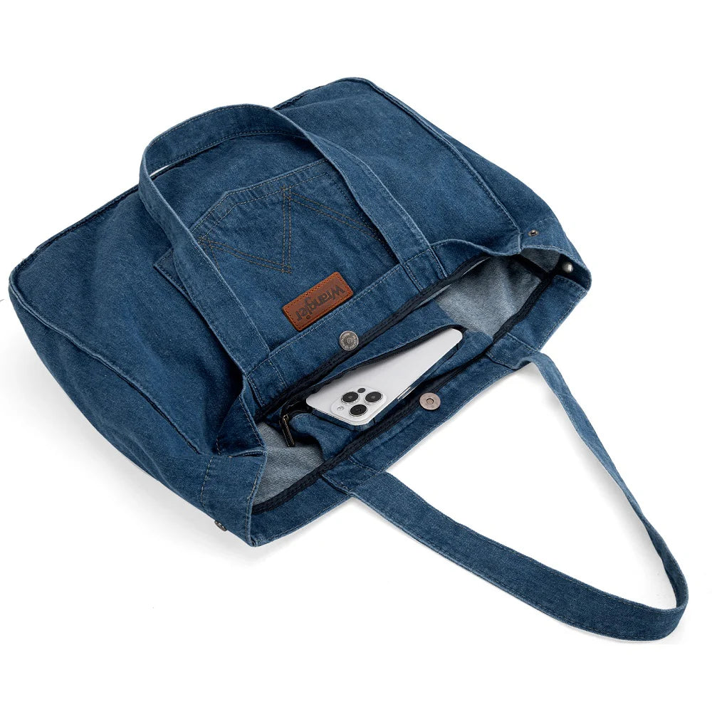 Wrangler Stitch Denim Tote Bag - Light Jean