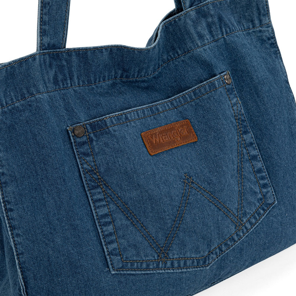 Wrangler Stitch Denim Tote Bag - Light Jean