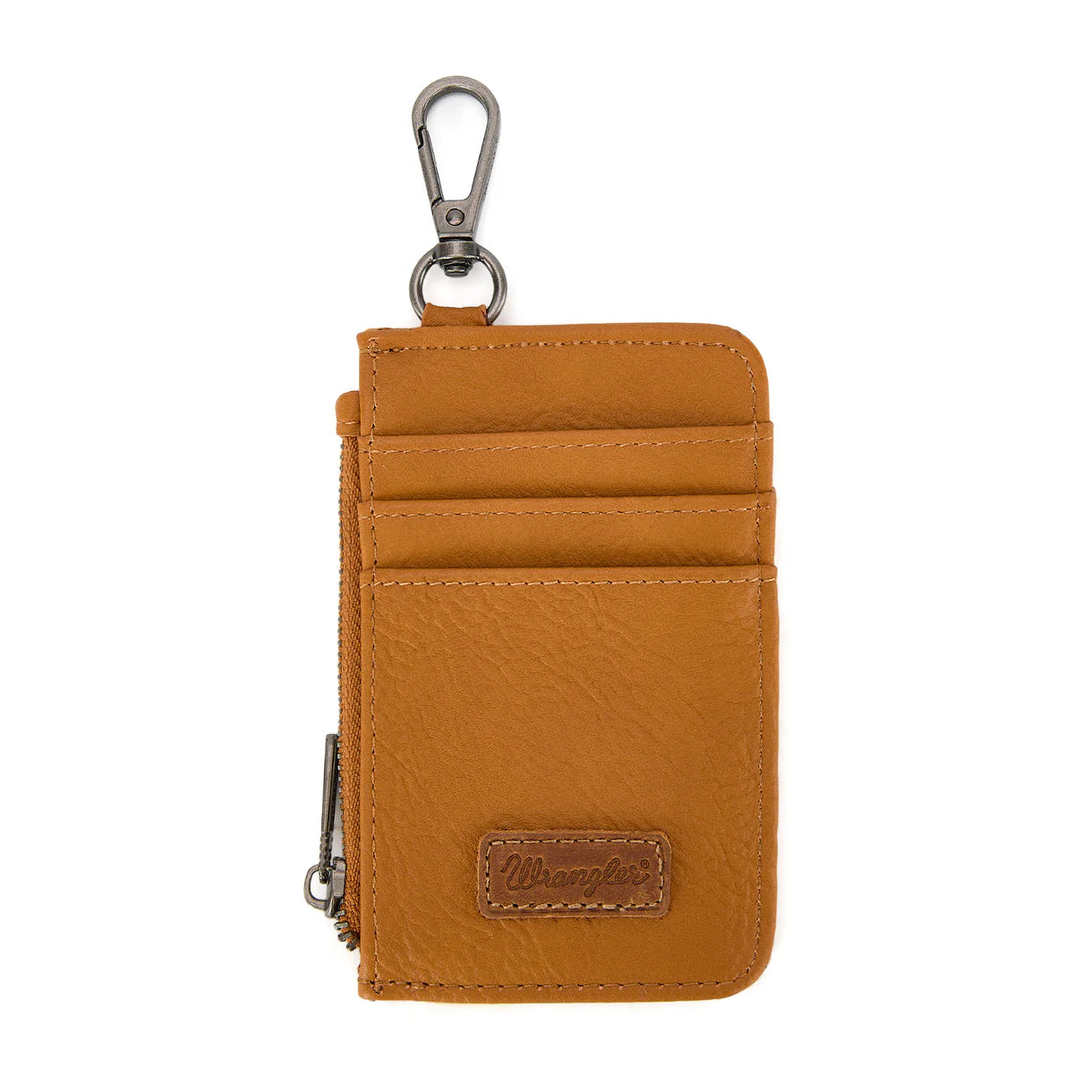 Wrangler logo "W" Embroidered Dual Pouch Wristlet - Light Brown