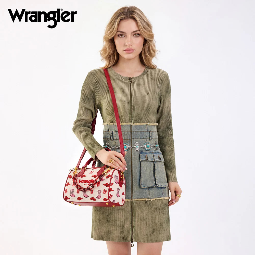 Wrangler Western Print Cowgirl Boston Bag